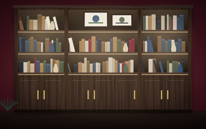 millwork_install_gurskyi_Burgundy Study Built Ins – Built-Ins & Storage