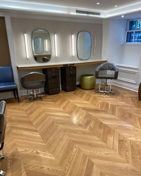 millwork_install_gurskyi_Salon Herringbone Floor Vanity – Commercial & Hospitality