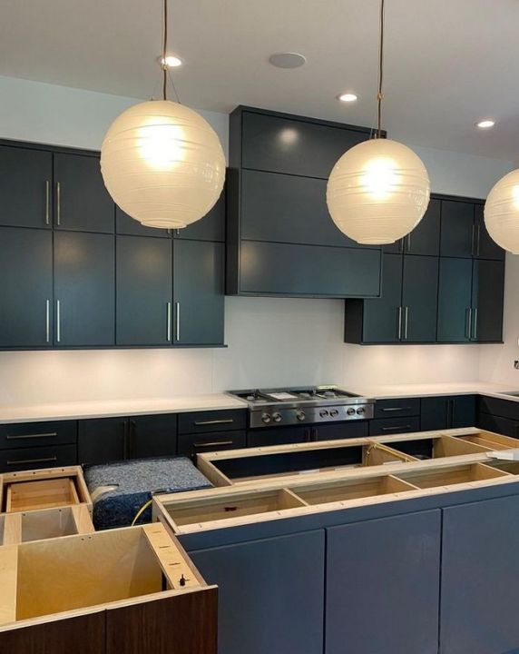 millwork_install_gurskyi_Navy Kitchen Cabinet Installation – Kitchens & Cabinetry