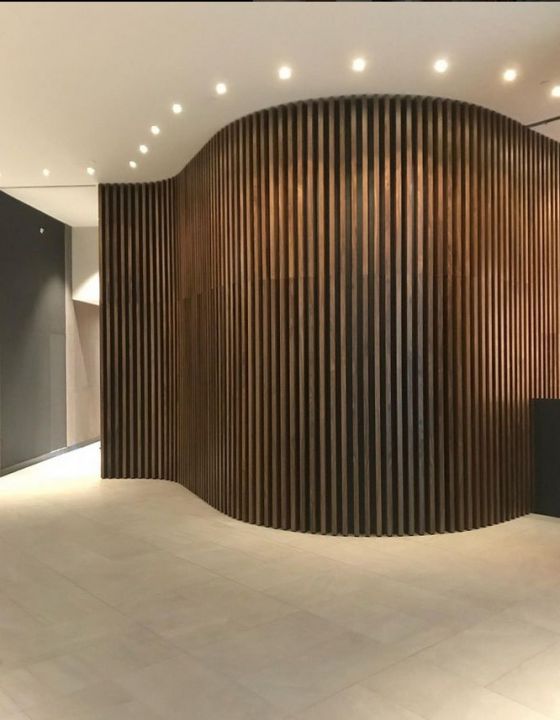 millwork_install_gurskyi_Curved Walnut Slat Wall – Wall Paneling & Trim
